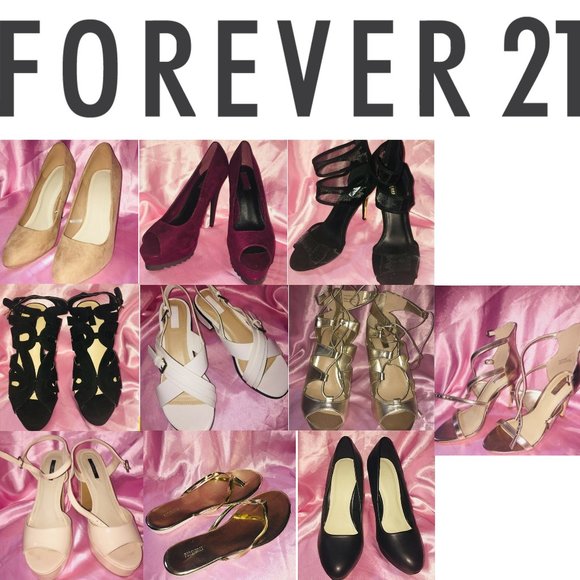 LOT OF 10 FOREVER 21 SIZE 7.5 ~ 8 SHOES HEELS SANDALS NEW/LIGHTLY USED - Picture 1 of 1